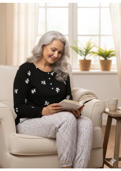 Kadın Kışlık Kadın Anne Içlik Pijama Altı %100 Pamuk Içi Miflonlu Beli Lastikli Rahat fırsatları