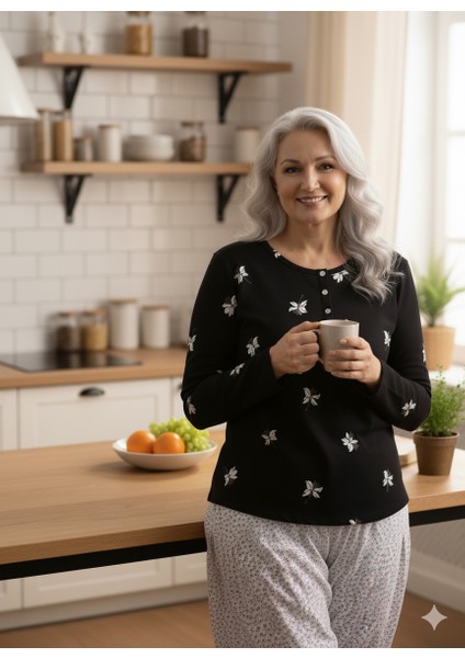 Kadın Kışlık Kadın Anne Içlik Pijama Altı %100 Pamuk Içi Miflonlu Beli Lastikli Rahat indirimleri