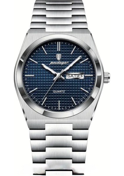 Erkek Kol Saati - Paslanmaz Çelik Kasa & Kordon – Quartz – Takvimli Model