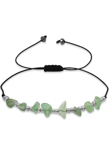 Makrome Örgülü Basic Model Aventurin Doğaltaş Kadın Bileklik