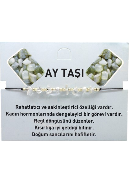 Makrome Örgülü Basic Model Ay Taşı Doğaltaş Kadın Bileklik indirimleri