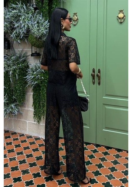 Pantolonu Astarlı Dantel Ikili Takım 10119 fırsatları