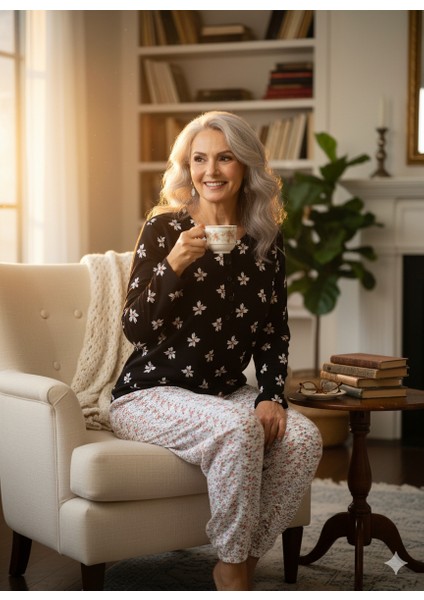 Kadın Kışlık Kadın Anne Içlik Pijama Altı %100 Pamuk Içi Miflonlu Beli Lastikli Rahat modelleri