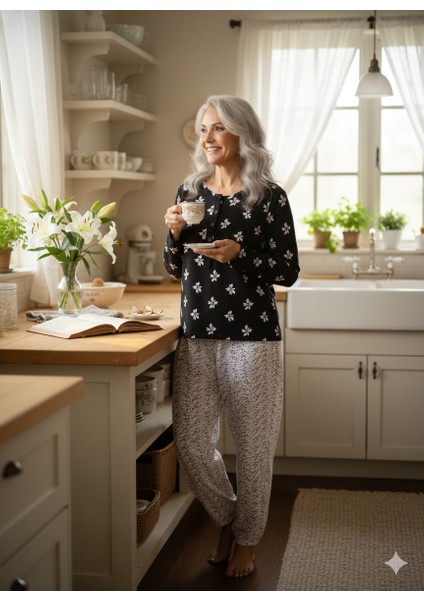 Kadın Kışlık Kadın Anne Içlik Pijama Altı %100 Pamuk Içi Miflonlu Beli Lastikli Rahat fırsatları