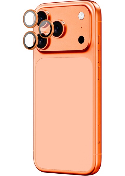 iPhone 17 Pro Uyumlu Amazingthing Titan Safir Kamera Lens Koruyucu Uygulama Aparatlı Turuncu modelleri