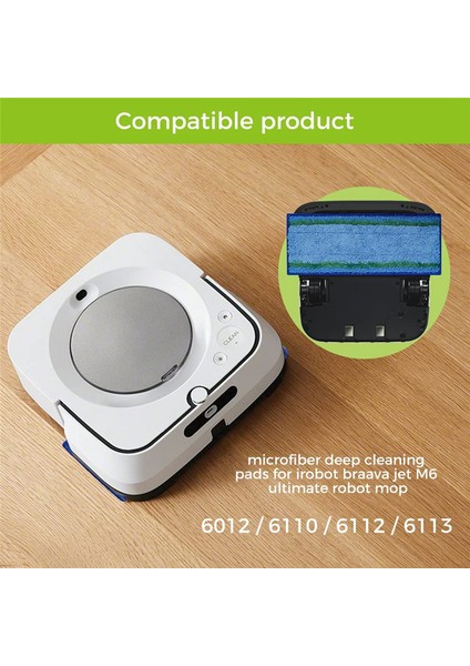 6pcs Irobot Braava Jet M6 Serisi Ultimate Robot Mop, Yıkanabilir ve Yeniden Kullanılabilir Robot Islak Koparma Pedleri (Yurt Dışından) modelleri