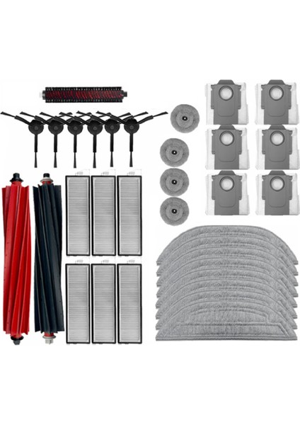 33PCS Roborock Için Aksesuar Kiti S8 Maxv Ultra Robot Vakum Yedek Parçalar Ana Yan Fırçalar Mop Hepa Filtreleri Toz Çanta (Yurt Dışından)