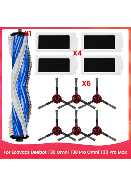 Ecovacs Deebot T30 Omni Için, T30 Pro Omni, T30 Pro Max, Yedek Parçalar Için Ana Yan Fırça Hepa Filtreleri (Yurt Dışından)