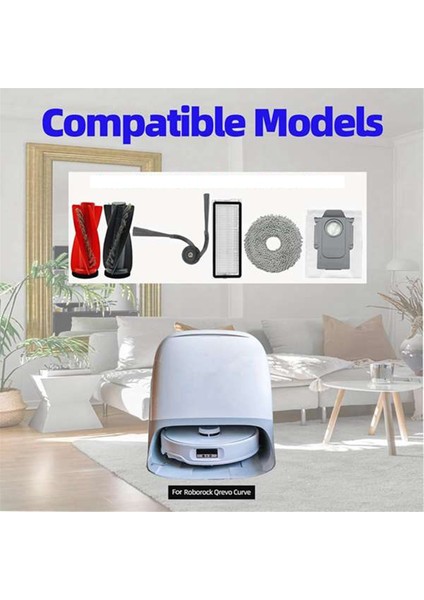 Roborock Qrevo Curv / P20 Pro Supping Robot Temizlik Parçaları Değiştirme Ana Yan Fırça Pas Filtre Seti (Yurt Dışından) indirimleri