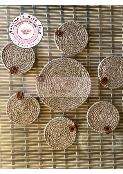 7 Prç Bardak Altlığı Set Tress Supla Jüt Hediyelik fırsatları