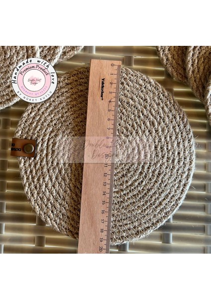 7 Prç Bardak Altlığı Set Tress Supla Jüt Hediyelik