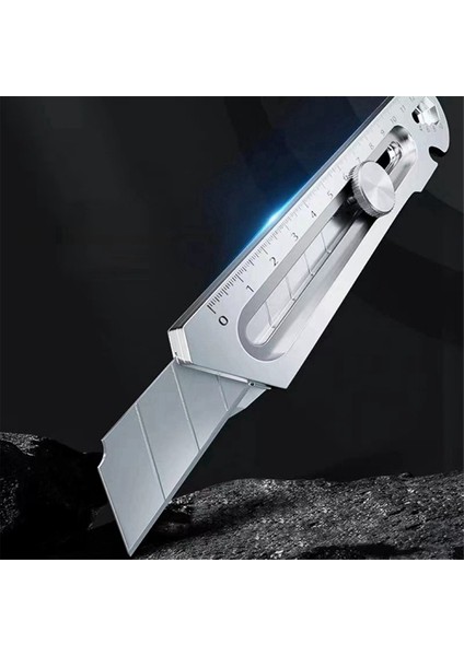 6 Arada 1 Çok Fonksiyonlu Paslanmaz Çelik Yardımcı Bıçak Kuyruğu Molası Tasarımı/cetvel/şişe Açıcı Geri Çekilebilir Kutu Kesici (Yurt Dışından) fırsatları