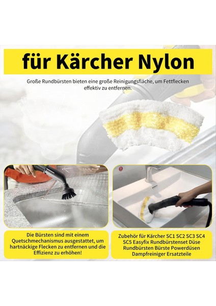 Karcher Steam Temizleyici Aksesuarları Için Easyfix Sc1 Sc2 Sc3 Sc4 Sc5 Aksesuarlar Yuvarlak Fırça Set Temizleyici Değiştirme Parçaları (Yurt Dışından) fiyatları