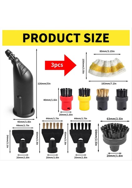 Karcher Steam Temizleyici Aksesuarları Için Easyfix Sc1 Sc2 Sc3 Sc4 Sc5 Aksesuarlar Yuvarlak Fırça Set Temizleyici Değiştirme Parçaları (Yurt Dışından) modelleri