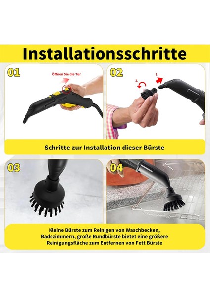 Karcher Için Easyfix Sc1 Sc2 Sc3 Sc4 Sc5 Aksesuarları Yuvarlak Fırça Set Set Yuvarlak Fırçalar Fırça Buhar Temizleyici Parçaları (Yurt Dışından) indirimleri