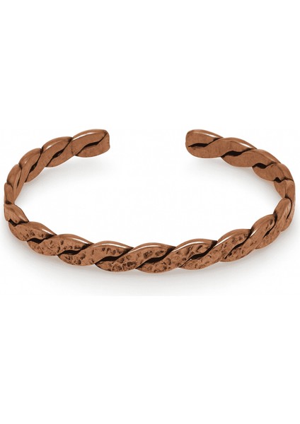 Kadın Bakır Bileklik - Taşlamalı Burma Model - Otantik Tasarım - Ayarlanabilir Yapı