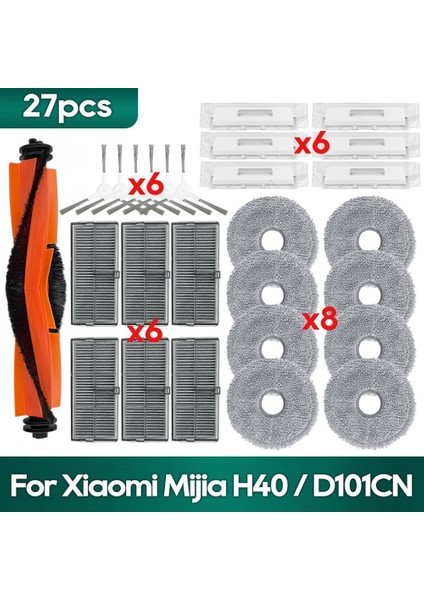 Xiaomi Mijia Için H40 / D101CN Aksesuarlar Ana Yan Fırça Hepa Filtre Mop Kumaşları Toz Çanta Yedek Parçaları (Yurt Dışından)