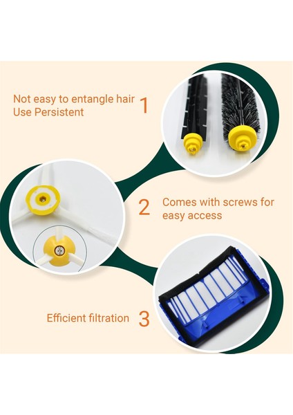 Irobot Roomba Için Yedek Parçalar 692 694 676 675 695 677 671 655 645 690 680 660 620 614 Vakum Fırça Filtreleri (Yurt Dışından) fiyatları