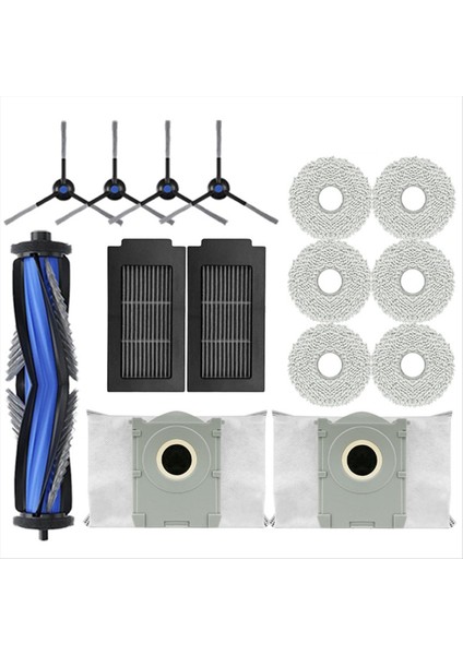 Ecovacs Için T50 Pro Omnı / T50 Omnı Robot Vakum Yedek Parçaları Ana Yan Fırçalar Paspas Bezleri Hepa Filtreler Toz Torbaları (Yurt Dışından)