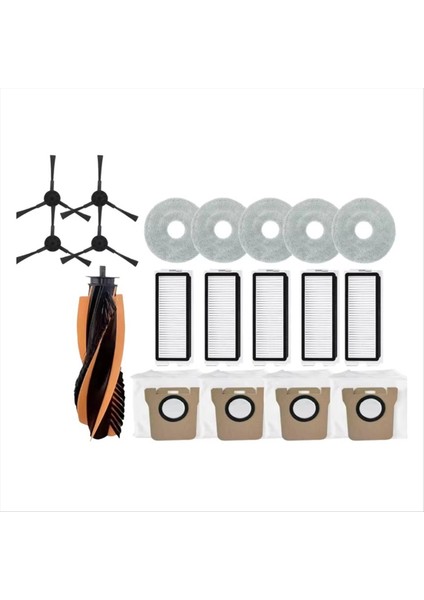 Jonr P20 Pro / T5 Pro Robot Için Vakum Temizleyici Aksesuarları Ana Yan Fırça Hepa Filtreleri Paspas Bezi Yedek Parçaları (Yurt Dışından)