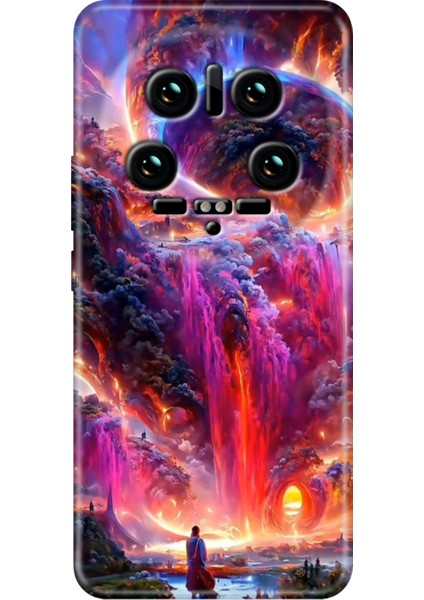 Xiaomi Mi 14 Ultra Kılıf Renkli Rubber Desen Silikon Gizemliülke