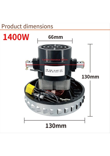 1400W Vakum Motoru Sessiz Çalışma Motoru Elektrikli Süpürge Motoru 130MM Çap Ev ve Ticari Kullanım Için Yedek Parça (Yurt Dışından) fırsatları