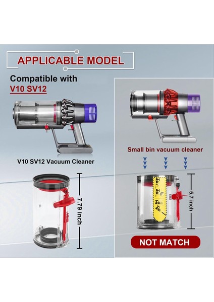 Toz Kabı Dyson V10 SV12 Elektrikli Süpürge Yedek Toz Kutusu Toz Toplayıcı Kutusu Elektrikli Süpürge Yedek Parça (Yurt Dışından) fırsatları