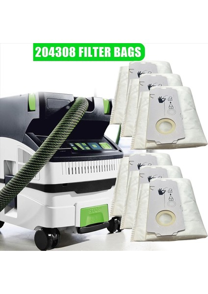 12 Adet 204308 Ct Mini/midi -2/5 Filtre Toz Torbası Festool 204308 Ct 15 Elektrikli Süpürge Aksesuarı (Yurt Dışından) fırsatları