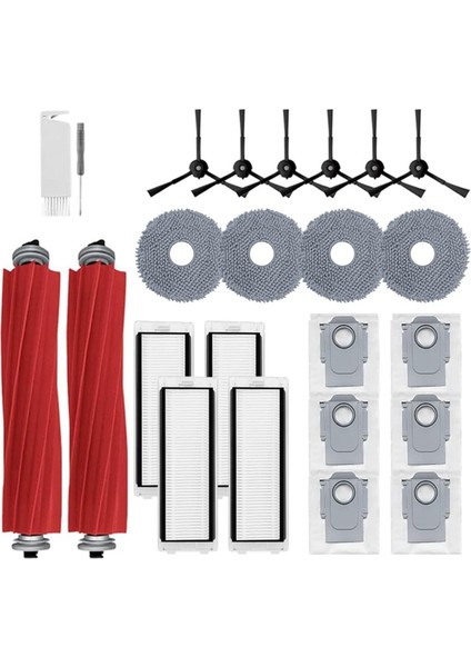 24 Adet Q Revo Aksesuarları Kiti Değiştirme Roborock Q Revo Robot Vakum Fırça Paspas Filtre Çantaları (Yurt Dışından)