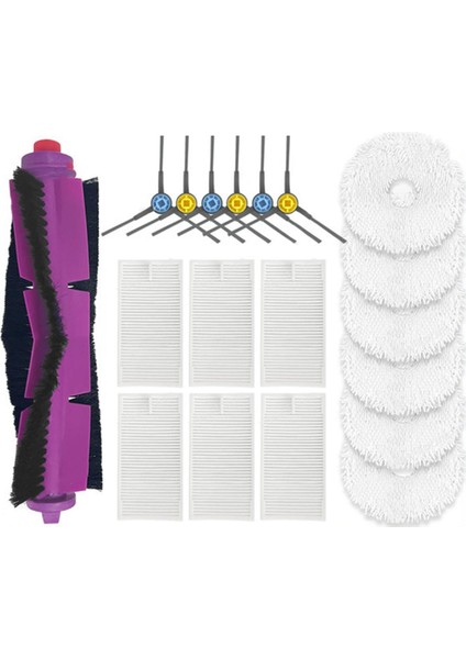 Midea V12 Robot Vakum Değiştirme Parçaları Aksesuarları Için 19PCS Ana Roller Yan Fırça Hepa Filtre Mop Bez (Yurt Dışından)