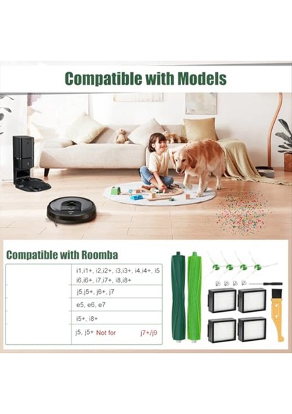 Irobot Roomba I7+ I3 I4+ I6 I6+ I8 I8+ E5 E6 Süpürme Makine Aksesuarları Kauçuk Fırçalar Hepa Filtreler Yan Fırçalar (Yurt Dışından) fiyatları