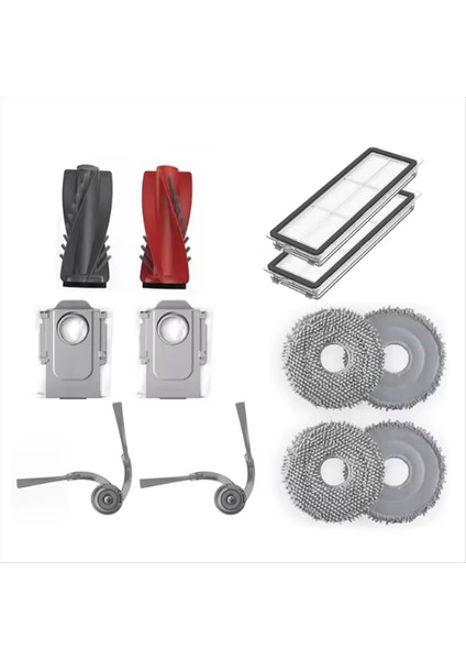 Roborock Qrevo CURV/P20 Pro Elektrikli Süpürge Yedek Parçaları Ana Fırça Yan Fırça Filtresi Toz Torbası Paspas Bezi (Yurt Dışından)