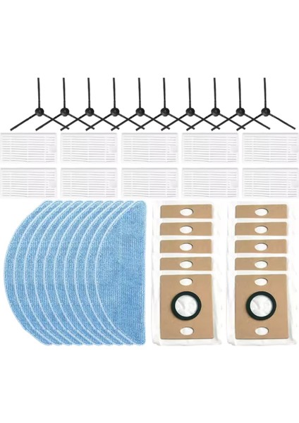 40 Adet Ilife V9 / V9 Pro / G9 / G9 Pro / A12 Pro Elektrikli Süpürge Yedek Parça Yan Fırça Paspas Bezi Toz Torbası Hepa Filtre (Yurt Dışından)