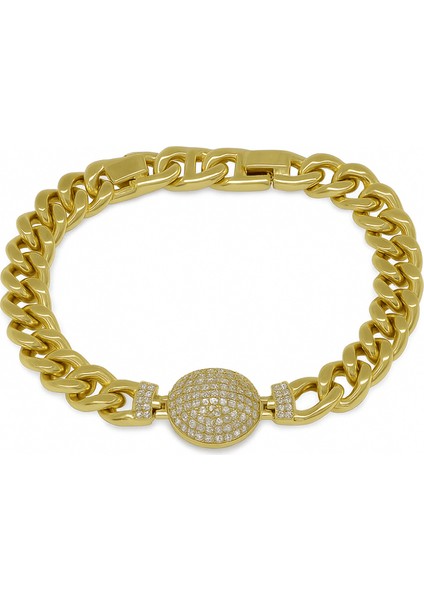 Kadın Tam Tur Xuping Bileklik - Gurmet Model - Beyaz Zirkon Taşlı - Altın Renk