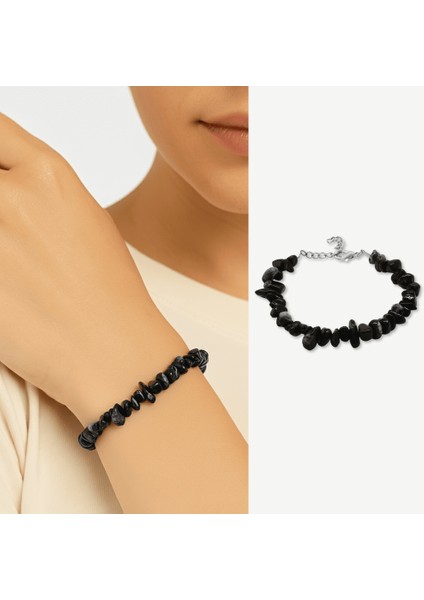 Metal Zincirli Natural Kesim Süleyman Akik Doğaltaş Kadın Bileklik fiyatları