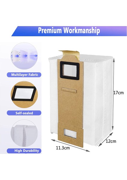 10 Paket Toz Çantaları Xiaomi Roborock S7 T7S T7PLUS T7S Plus, Vacuma Seğrici Takıları Otomatik Emme Istasyonu (Yurt Dışından) fiyatları