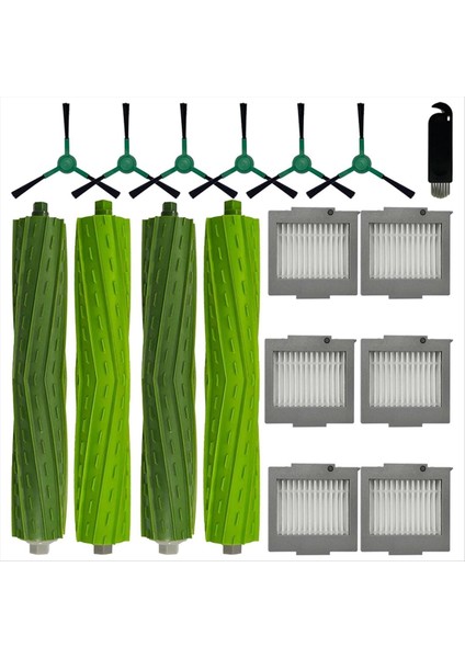 17 Adet Ana Yan Fırça Filtreleri Irobot Roomba Max 705 Vac/roomba Plus 504 Vac Elektrikli Süpürge Parçaları Için Yedek Parçalar (Yurt Dışından)