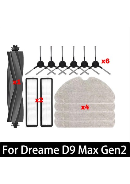 Dreame D9 Max Gen2 Robot Vakum Aksesuarları Parçaları Kauçuk Ana Yan Fırçalar Paspas Bezleri Hepa Filtreler Yedek Parçalar (Yurt Dışından) fırsatları
