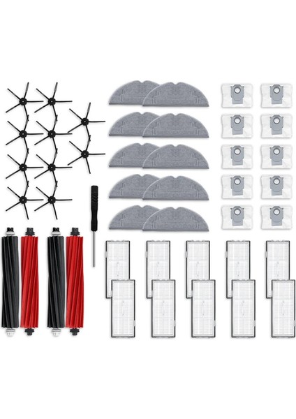 Roborock S8 / S8 Pro Ultra / S8+ Robot Vakum Ana Yan Fırça Hepa Filtre Mop Pad Toz Çanta Aksesuarları Yedek Parçalar (Yurt Dışından)