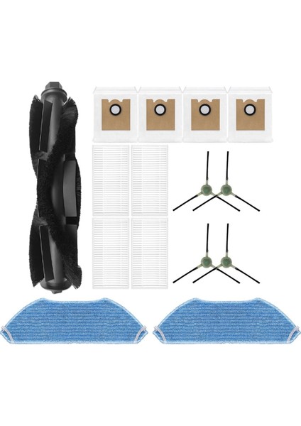 Lefant M2 Pro/ M2S Pro Için Yedek Parçalar 1 Rulo Fırça 4 Yan Fırçalar 4 Hepa Filtreler 2 Paspas Pedleri 4 Toz Torbası (Yurt Dışından)