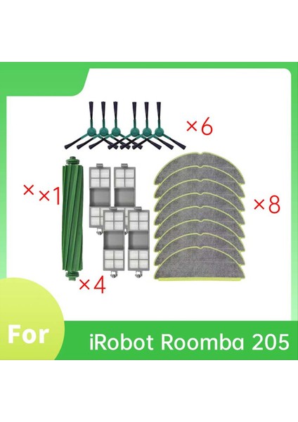 Irobot Roomba 205 COMBO/205 Vac Robotlu Süpürge Yedek Parçaları Için 19 Adet Ana Fırça Yan Fırça Filtre Paspas Bezi (Yurt Dışından) fiyatları