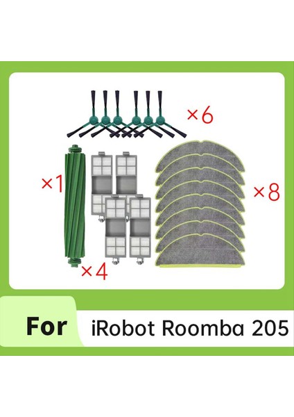 Irobot Roomba 205 COMBO/205 Vac Robotlu Süpürge Yedek Parçaları Için 19 Adet Ana Fırça Yan Fırça Filtre Paspas Bezi (Yurt Dışından) modelleri