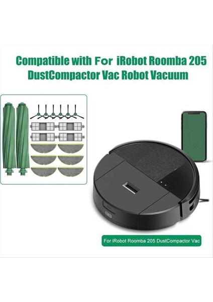Irobot Roomba 205 COMBO/205 Vac Robotlu Süpürge Yedek Parçaları Için 19 Adet Ana Fırça Yan Fırça Filtre Paspas Bezi (Yurt Dışından) indirimleri