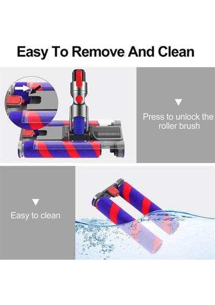 Dyson V7 V8 V8 V10 V11 Serisi, Yumuşak Silindir Temizleyici Kafası, Çift Silin (Yurt Dışından) indirimleri