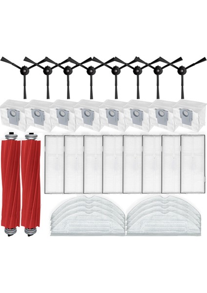 Roborock Için 34PCS S7 Maxv Ultra /Q100TSC /s7 Pro Ultra Robot Vakum Parçaları Ana Yan Fırça Hepa Filtre Mop Pad Toz Çantası (Yurt Dışından)
