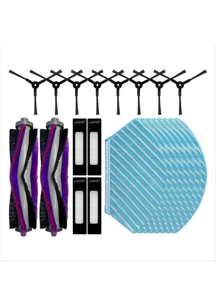 22 Adet Midea M7/m7 Pro/m7 Max/eureka NER700 Elektrikli Süpürge Yedek Parçaları Ana Yan Fırça Filtre Paspas Bezi (Yurt Dışından)