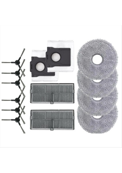 Dreame Mova E30 Için Ultra Supping Robot Vakum Temizleyici Aksesuarları Kit 6 Yan Fırça 2 Filtre 4 Mop Pad 2 Toz Çanta (Yurt Dışından) modelleri