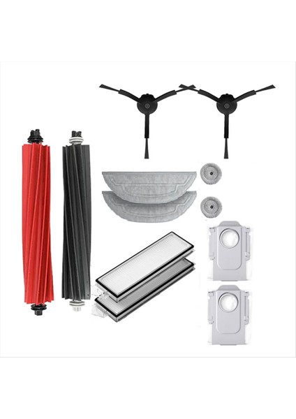 Roborock S8 Maxv Ultra Robot Vakum Temizleyici Aksesuarları Mop Bez Vakum Torbaları Yan Fırça Filtresi Değiştirilebilir Set (Yurt Dışından)