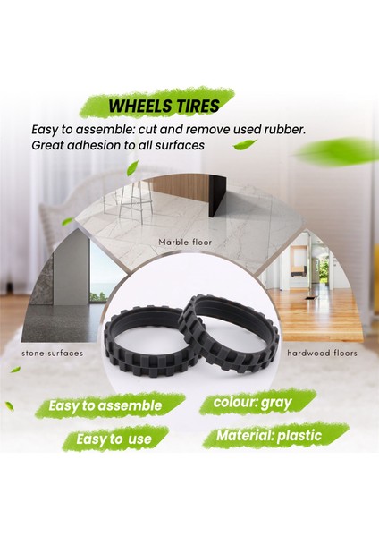 2pcs Irobot Roomba Tekerlekleri Için Lastikler 500 600 700 800 ve 900 Serisi Anti-Kayma, Büyük Yapışma ve Kolay Montaj (Yurt Dışından) fırsatları