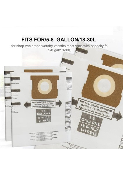 Evrensel Kuru Vac Toz Torbası Mağaza Vac / Ridgid Vf Yedek Parça Için 5 Ila 8 Galon Vakumlu Toz Torbası 5 Ila 8 Galon Toz Torbası (Yurt Dışından) fiyatları